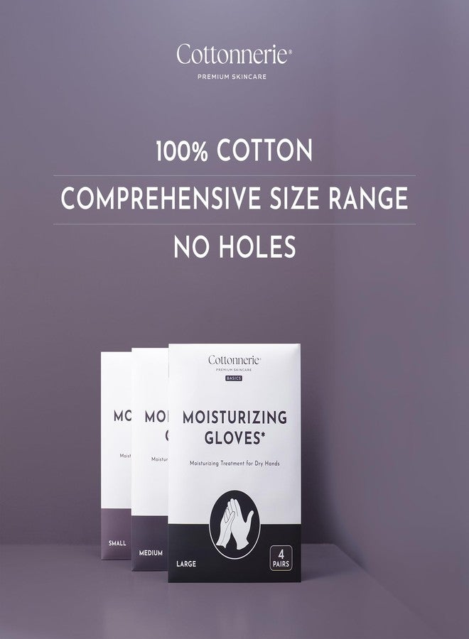 COTTONNERIE 4 Pairs Cottonnerie Basics Cotton Gloves for Dry Hands Sleeping, Moisturizing Gloves Overnight, Hand Moisturizer Gloves, Moisture Gloves for Dry Hands Overnight, Sleeping Gloves, Small - Image 2